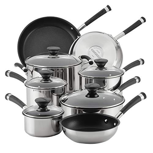 Circulon Acclaim Stainless Steel Nonstick Cookware Set, 13-Piece, Silver