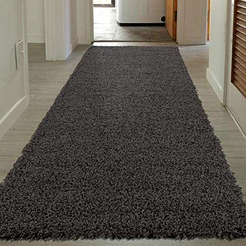 Sweet Home Stores COZY2764-3X8 Runner Rug, 2'7" x 8', Charcoal Gray