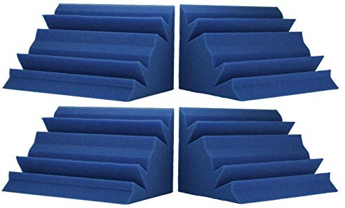 NEW LEVEL Ice Blue Acoustic Foam Bass Trap Studio Corner Wall 12" X 7" X 7" (4 PACK)