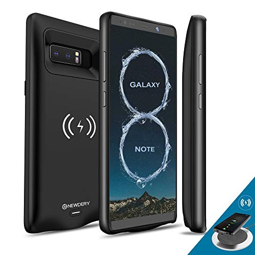 [Upgraded] Galaxy Note 8 Battery Case Qi Wireless Charging Compatible, Newdery 5500mAh Slim Extended Rechargeable External Charging Case Compatible Galaxy Note 8 (6.3" Black)