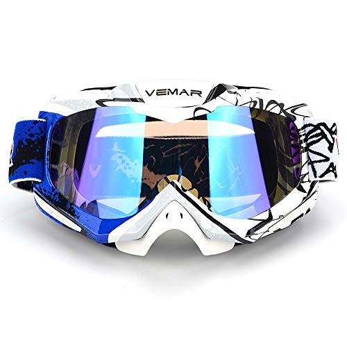 Polarized Sport Motorcycle Motocross Goggles ATV Racing Goggles Dirt Bike Tactical Riding Motorbike Goggle Glasses, Bendable Windproof Dustproof Scratch Resistant Protective Safety Glasses