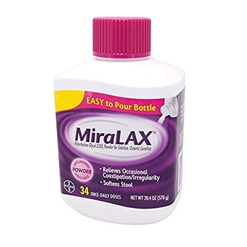 MiraLAX Powder Laxative, 1 Recommended Choice by Doctors 1 Pack (34 Dose, 20.4 oz) formulated to Address