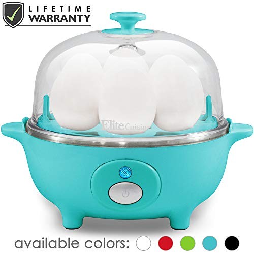 Maxi-Matic EGC-007T Easy Electric Egg Poacher, Omelet & Soft, Medium, Hard-Boiled Measuring Cup Included, 7 Capacity, Teal