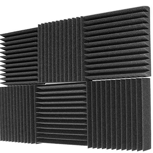 Mybecca 6 Pack Acoustic Foam Wedge 2" X 12" X 12" Studio Soundproofing Panels (6 Square Feet), Charcoal