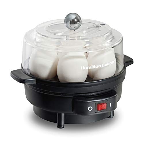 Hamilton Beach Electric Egg Cooker and Poacher for Soft, Hard Boiled or Poached with Ready Timer (25500), Holds 7, Black