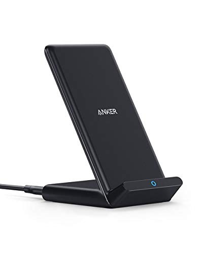 Anker Fast Wireless Charger, 10W Wireless Charging Stand, Qi-Certified, Compatible iPhone XR/Xs Max/XS/X/8/8 Plus, Fast-Charging Galaxy S10/S9/S9+/S8/S8+ and More, PowerWave Stand (No AC Adapter)