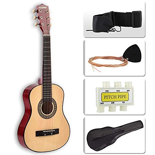 LAGRIMA Acoustic Guitar Beginners with Guitar Case, Strap, Tuner & Pick Steel Strings for Kids and Adults (30" Yellow)