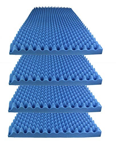 Foamily Ice Blue Acoustic Foam Egg Crate Panel Studio Foam Wall Panel 48" X 24" X 2.5" (4 Pack)