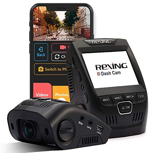 Rexing V1-4K Ultra HD Car Dash Cam 2.4" LCD Screen, Wi-Fi, 170° Wide Angle Dashboard Camera Recorder with G-Sensor, WDR, Loop Recording, Supercapacitor, Mobile App, 256GB Supported