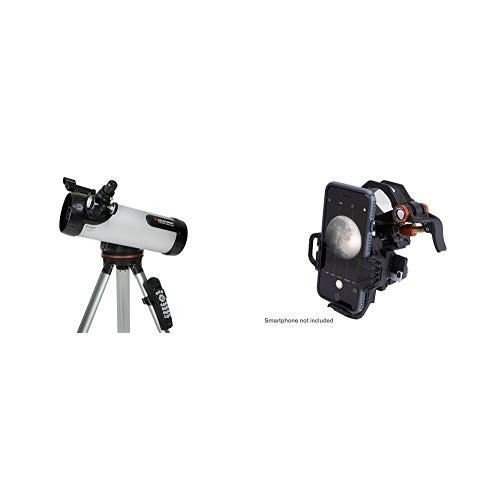 Celestron 114LCM Computerized Telescope (Black) with NexYZ 3-Axis Universal Smartphone Adapter