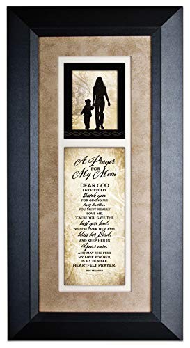 Dexsa A Prayer for My Mom Wood Wall Art Frame Plaque | 8 inches x 16 inches | Hanger for Hanging | Dear God I Gratefully Thank You for Giving me My Mom James Lawrence