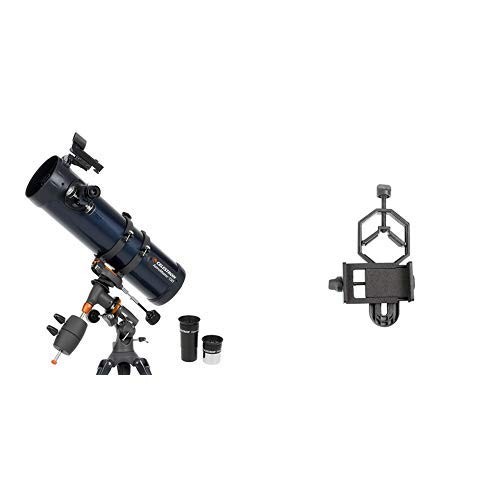 Celestron 31045 AstroMaster 130 EQ Reflector Telescope with Basic Smartphone Adapter 1.25" Capture Your Discoveries