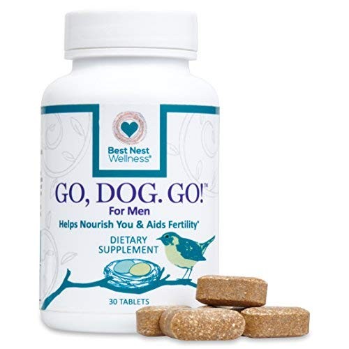 Go, Dog. Go! Best Nest Fertility Formula for Men, Doctor Recommended, Methylfolate, Whole Food, Antioxidants, Men's Multivitamin and Herbal Fertility Blend, 30 Ct