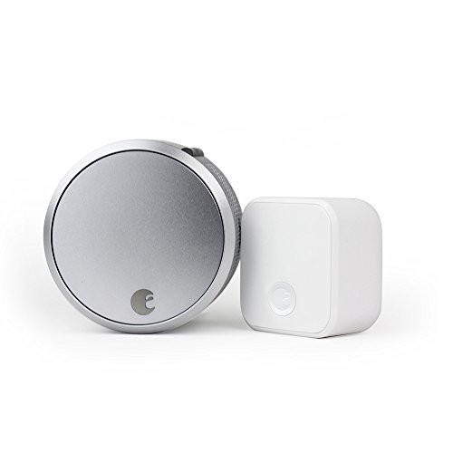 August Home ASL-03, AC-R1 Smart Lock Pro + Connect Wi-Fi Bridge Bundle, 100, Silver