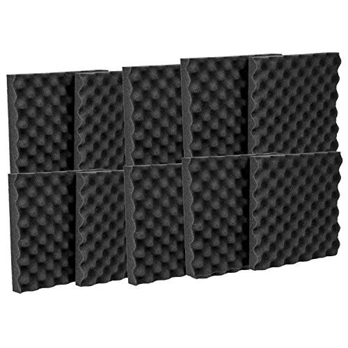 12 Pack Acoustic Eggcrate Studio Panels Soundproofing Wall Tiles 1.5" X 12" X 12"