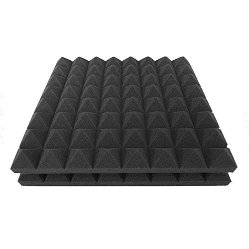 Teraves Acoustic Foam Panels-12 Pack Acoustic Panels Pyramid Soundproofing Studio Foam Sound Proofing Padding for Wall 2" X 12" X 12" Charcoal