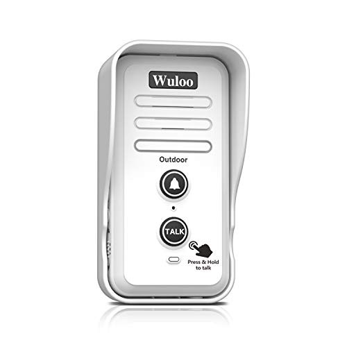 Wireless Intercom Doorbells for Home Classroom, Wuloo Intercomunicador Waterproof Electronic Doorbell Chime with 2640 Feet Range 3 Volume Levels Rechargeable Battery Including Mute Mode (Outdoor Unit)