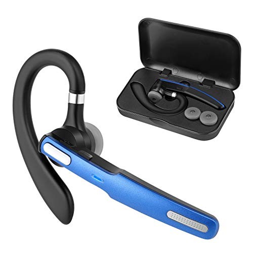 Bluetooth Headset Phone AZPLACE Wireless Business Bluetooth Earpiece with Stereo Noise Canceling Microphone for Cell Phone，Laptop,Car,Skype，Call Center,Truck Driver Blue