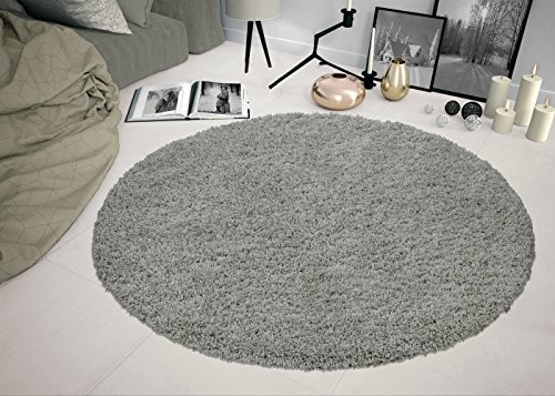 Sweet Home Stores COZY2763-ROUND Shaggy Rug, 5'3" Round, Grey