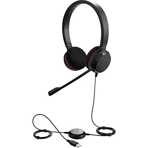 Jabra Evolve 20 UC Stereo Wired Headset / Music Headphones (U.S. Retail Packaging), Black