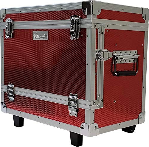 Vincent Master Case Travel Stylist Barber Case (w/Wheels, Red)