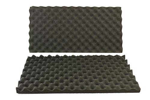 2 Pack Acoustic Foam Egg Crate Panel Studio Soundproofing Foam Wall Tile 2" X 12" X 24"