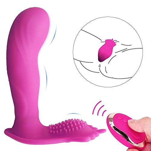 Wearable Vibrator Clitoris and G-Spot Stimulator Remote Control Vibrate Masturbation Dildo Toys for Adult,Invisible Wearable Vibrating Wand USB Rechargeable Silicone Clitoris Vagina Massager for Women