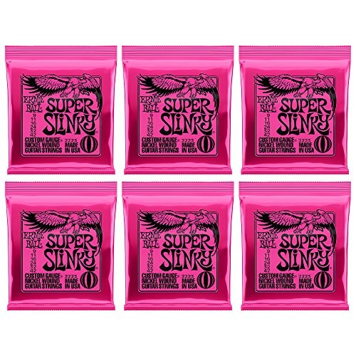 Ernie Ball Super Slinky Nickel Wound Sets, .009 - .042, (6 pack)