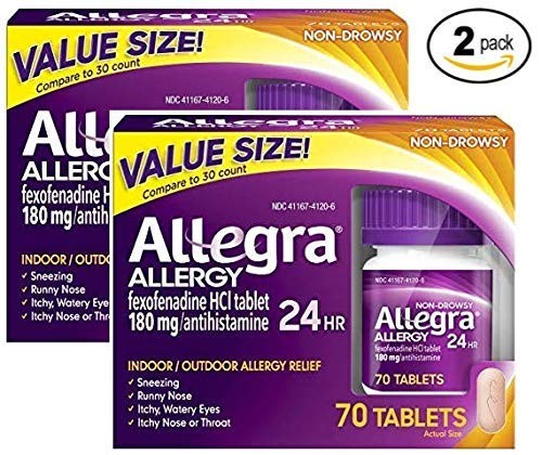 Allegra Adult 24 Hour Allergy Tablets, 180Mg, .2Pack (45 Count Each ) Zmbm2He