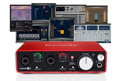 Focusrite Scarlett 2i2 (2nd Gen) USB Audio Interface + Waves Musicians 2 + iZotope Mobius Filter Bundle