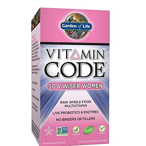 Garden of Life Multivitamin for Women - Vitamin Code 50 & Wiser Women's Raw Whole Food Vitamin Supplement with Probiotics, Vegetarian, 240 Count
