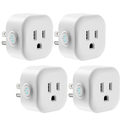 WiFi Smart Plug, Maxcio Smart Outlet Compatible with Alexa Echo, Google Home for Voice Control, Remote Control, Ifttt Enabled, Alexa Smart Plug Mini with Timing Function, No Hub Required, 10A - 4 Pack
