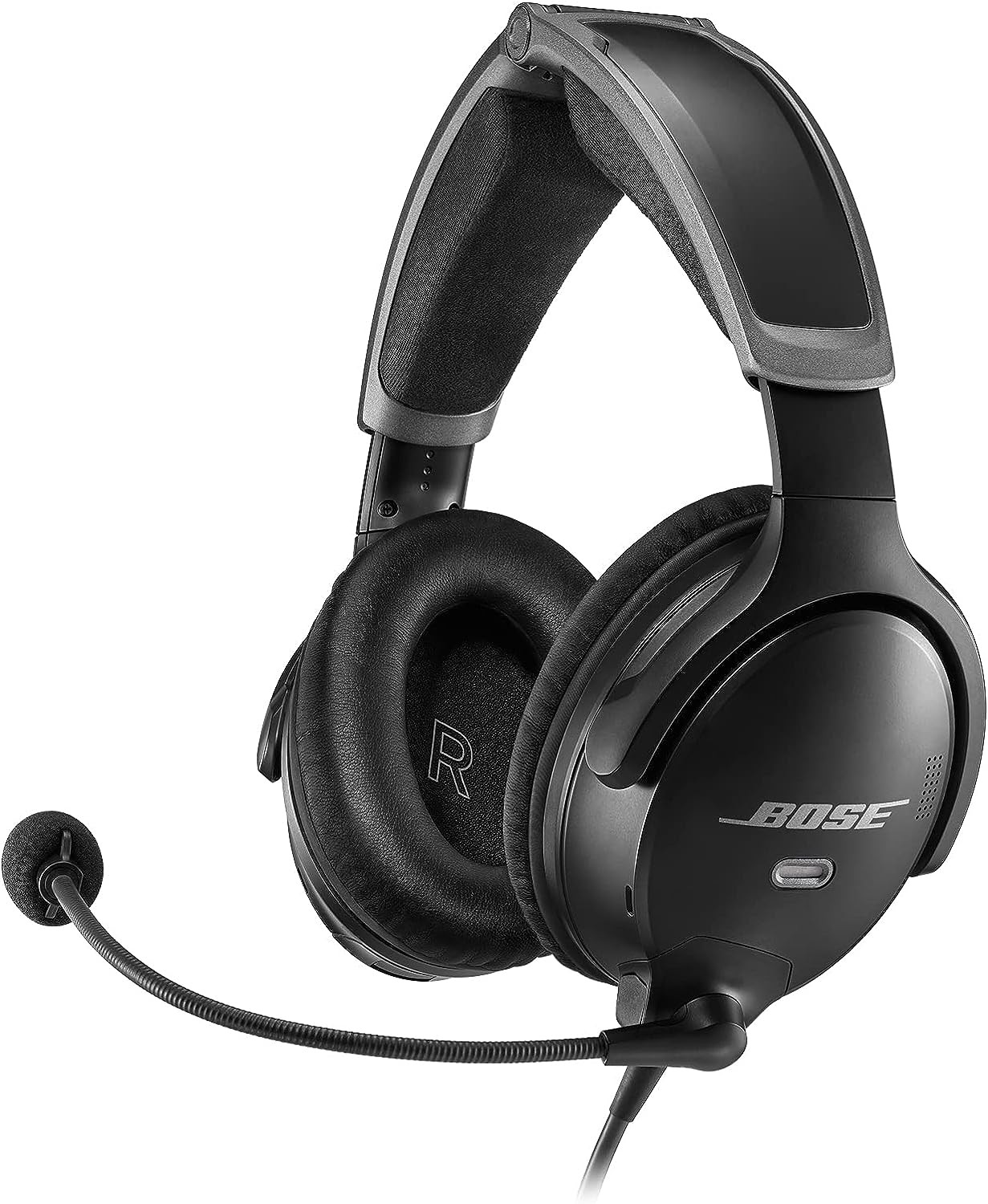 Bose A30 Aviation Headset, Noise Cancelling Pilot Headset with Adjustable ANR, Bluetooth and Lightweight Comfortable Design, Dual Plug, Black