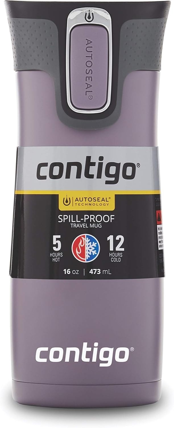 Contigo West Loop Stainless Steel Travel Mug with AUTOSEAL Lid, 16oz., Dark Plum