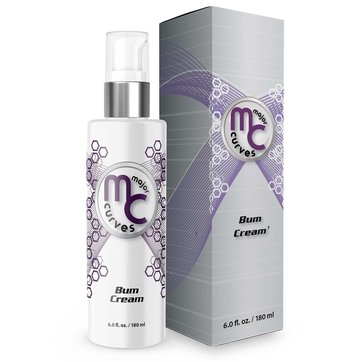 Major Curves Bum Cream - Get that Brazilian BumBum Booty Fast, Helps Lift, Tone, Tighten and Reduce Appearance of Cellulite - 2 Month Supply, Huge 6oz Bottle