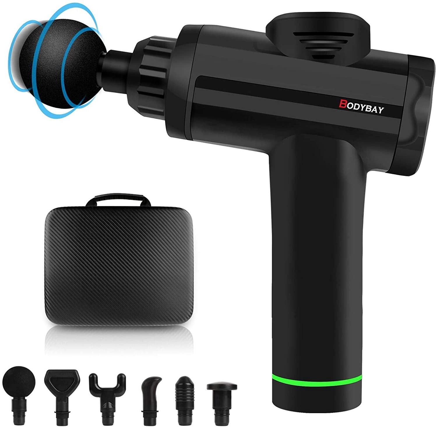 Bodybay Personal Percussion Massage Gun Vibration Deep Tissue Percussion Massager Handheld Deep Muscle Quiet Massager for Athletes Pain Relief and Muscle Recovery