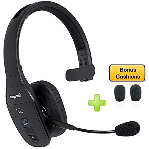 BlueParrott B450-XT Bluetooth Headset - 204010-AC Bonus Packs | Car Charger, Bonus Item Included | NFC Enabled - Compatible with Smartphones, Tablets, Android, iOS (Bonus Cushions)