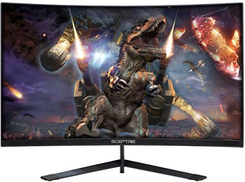 Sceptre 27" Curved 144Hz Gaming LED Monitor Edge-Less AMD FreeSync DisplayPort HDMI, Metal Black 2019 (C275B-144RN)