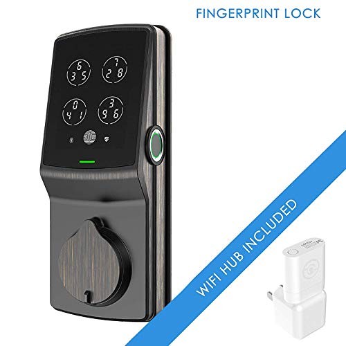 Lockly Secure Pro Dead Bolt Edition | Bluetooth Fingerprint WiFi Keyless Entry Smart Door Lock (PGD 728W) Patented Keypad | 3D Fingerprint Sensor | iOS Android Compatible (Dead Bolt, Venetian Bronze)