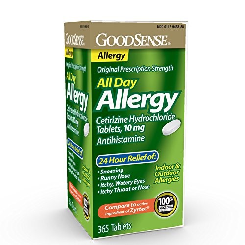 Goodsense All Day Allergy, Cetirizine Hcl Tablets 10 Mg, Antihistamine for Allergy Relief, 365Count