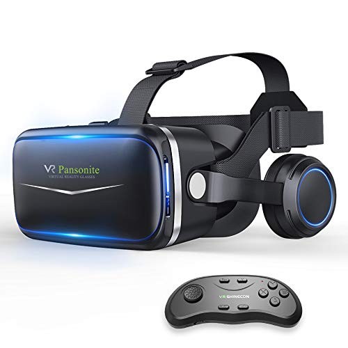 Pansonite 3D VR Glasses Virtual Reality Headset for Games & 3D Movies, Upgraded & Lightweight with Adjustable Pupil and Object Distance for iOS and Android Smartphone