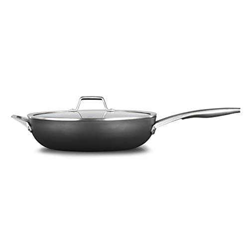 Calphalon 2029650 Premier Hard-Anodized Nonstick 13-Inch Deep Skillet With Cover, Black