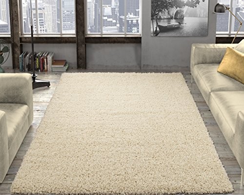 Ottomanson SHG2762-3X5 Collection shag Area Rug, 3'3" x 4'7", ivory