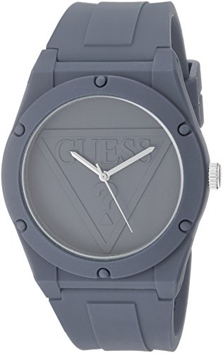 GUESS Quartz Rubber and Silicone Casual Watch, Color:Gray (Model: U0979L7)