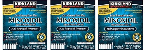 Minoxidil 5 percentage Extra Strength Hair Loss Regrowth Treatment Men, 3 Pack (6 Months Supply)