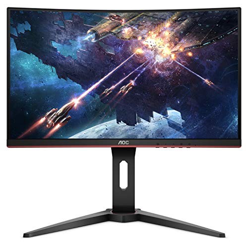 AOC C24G1 24" Curved Frameless Gaming Monitor, FHD 1080p, 1500R VA panel, 1ms 144Hz, FreeSync, Height adjustable, VESA, 3-Year Zero Dead Pixels