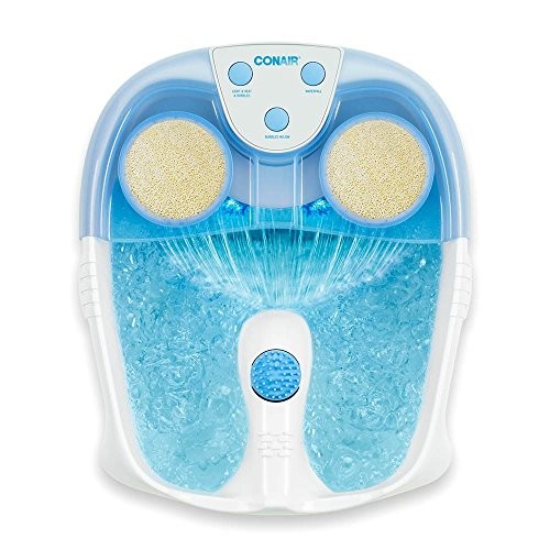 Conair Active Life Waterfall Foot Spa with Lights and Bubbles, Blue