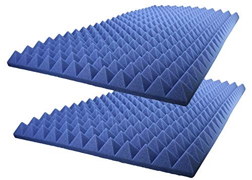 Foamily Ice Blue Acoustic Foam Sound Absorption Pyramid Studio Treatment Wall Panel 48" X 24" X 2.5" (2 Pack)