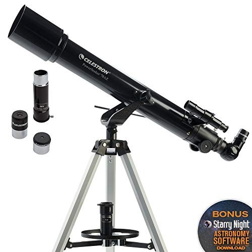 Celestron - PowerSeeker 70AZ Telescope - Manual Alt-Azimuth Telescope for Beginners - Compact and Portable - BONUS Astronomy Software Package - 70mm Aperture