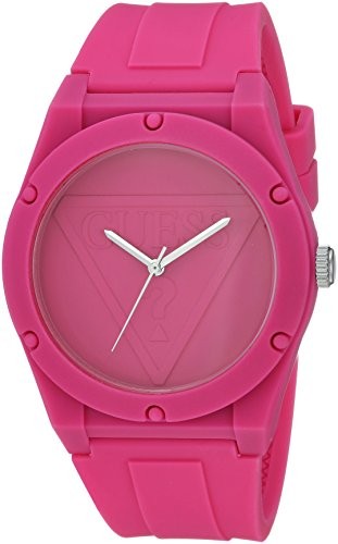 GUESS Quartz Rubber and Silicone Casual Watch, Color:Pink (Model: U0979L9)